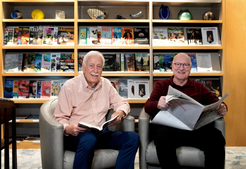 Bill and John reading